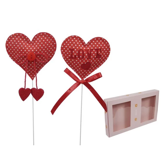 Szív betűzős, gombbal 7x7 cm S/12