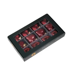 Szív 4 cm ruby S/12 