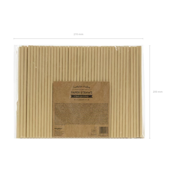 Szívószál kraft papír 19,5 cm S/250