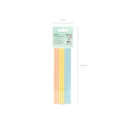 Szívószál papír 19,5cm színes S/10