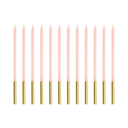 Születésnapi gyertya 14 cm rózsaszín S/12