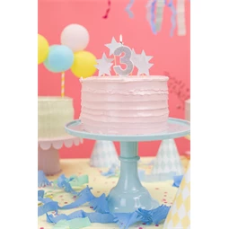 Születésnapi gyertya 3-as szám ezüst 7 cm