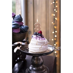 Szülinapi gyertya 3-as szám rózsaarany 4,5 cm