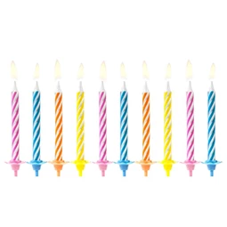 Szülinapi gyertya csíkos paraffin 6,5cm S/10