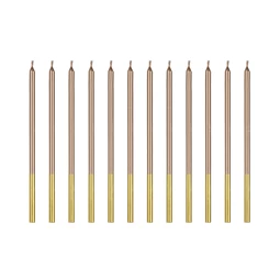 Szülinapi gyertya rózsaarany 14 cm S/12