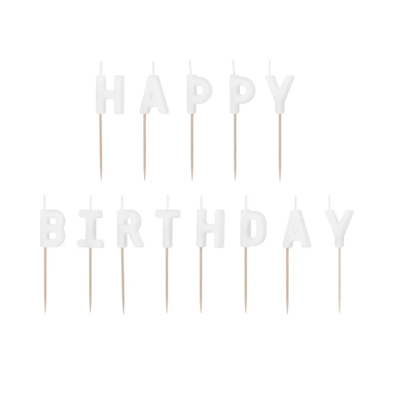 Szülinapi gyertyák boldog születésnapot 2,5 cm fehér S/13