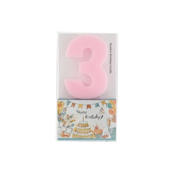 Szülinapi számgyertya 3-as 6 cm
