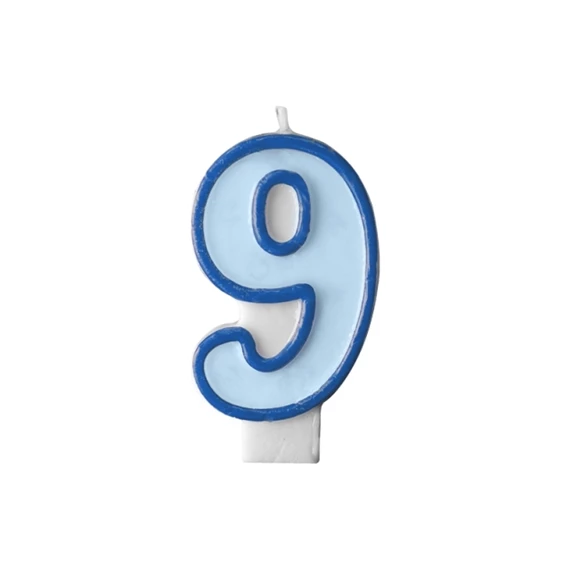 Szülinapi számgyertya 6,5cm kék 9