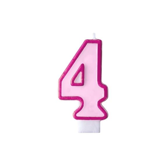 Szülinapi számgyertya 6,5cm rózsaszín 4