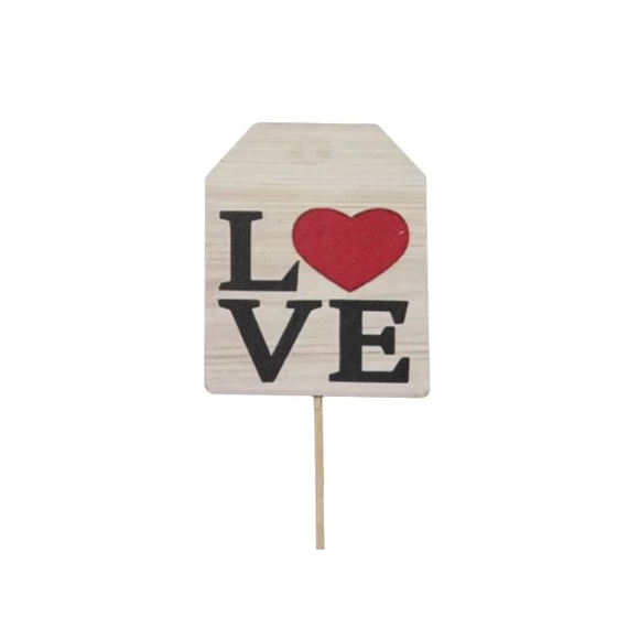 Tábla "LOVE" felirattal, betűzős 6,5x8 cm S/8