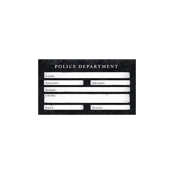 Tábla Police Departmen papír 32x18 cm