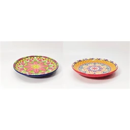Tányér Mandala mintás 20,5x20,5x3 cm 2 féle