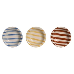 Tányér csíkos 21,5x21,5x5,5 cm 3 féle