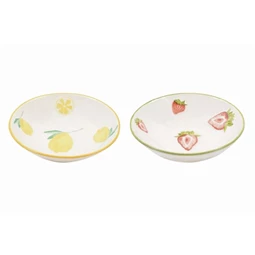 Tányér gyümölcs mintás 18x18x3,4 cm 2 féle