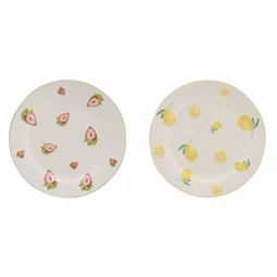 Tányér gyümölcs mintás 26x26x2,8 cm 2 féle