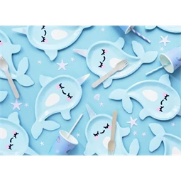 Papírtányér papír gyerek kék S/6