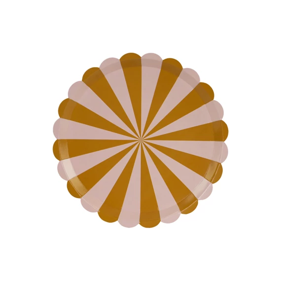 Papírtányér csíkos, vegyes, 21 cm S/6