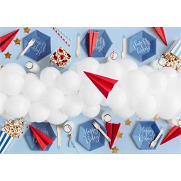 Papírtányér happy b`day!, sötétkék, 20 cm S/6