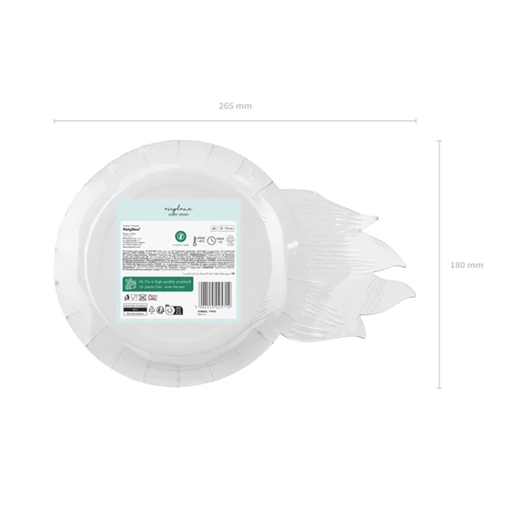 Papírtányér kerék 26,5x18 cm mix S/6