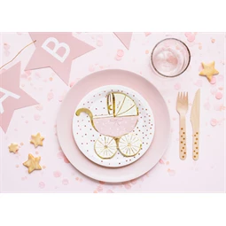 Papírtányér pöttyös fehér 18 cm S/6