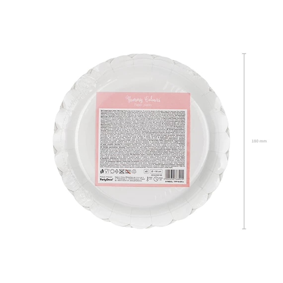 Papírtányér világos rózsaszín 18 cm S/6