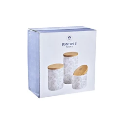 Tároló szett leveles 10x10x17 cm S/3