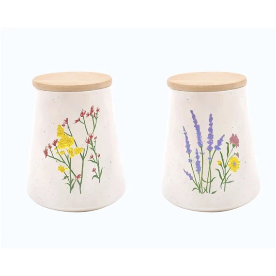 Tárolóedény virág mintás 15x15x17,6 cm 2 féle