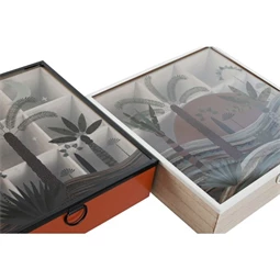 Teafilter tartó pálmafa mintás 24x24x6,5 cm 2 féle