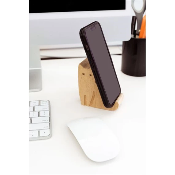 Telefontartó fából, macska