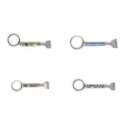 Teleszkópos hátvakaró kulcstartóval, mintás 15 cm