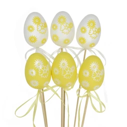 Tojás virág mintával, betűzős 6 cm S/6