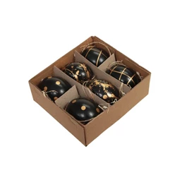 Tojás igazi, arany mintával dobozban 6 cm S/6