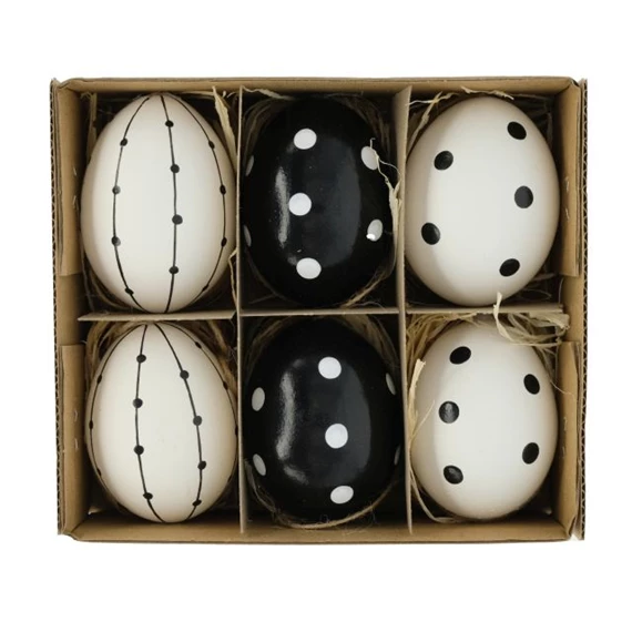 Tojás igazi, pöttyös, akasztós 14,6x12,8x5 cm S/6