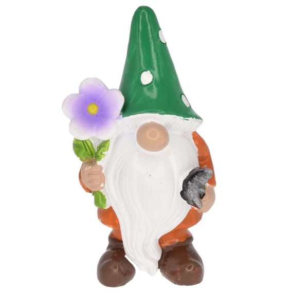 Törpe virággal, ásóval álló 3,5x2,8x7,1 cm