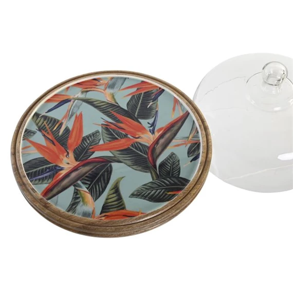 Tortatál tetővel trópusi mintás 30x30x33 cm
