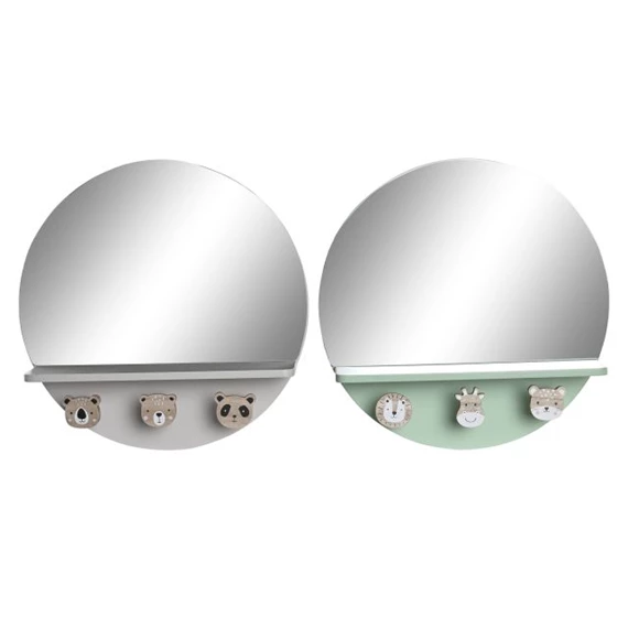 Tükör polccal, állatos, akasztós 35x9x35 cm 2 féle