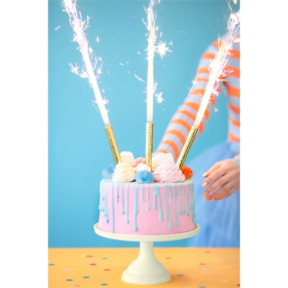 Tűzijáték tortához arany 12 cm S/4