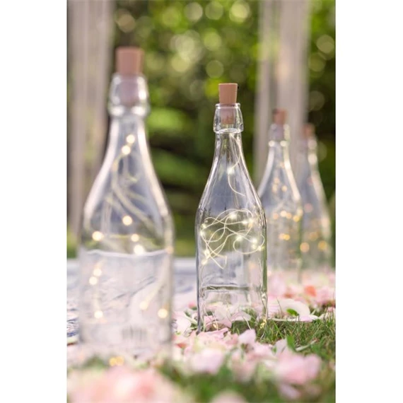 Üvegdugó LED világítással műanyag 197cm natúr