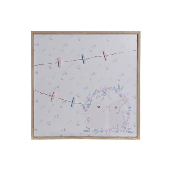 Üzenőtábla nyulakkal, LED-es 40x40x3 cm