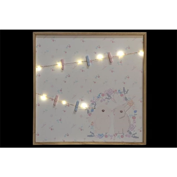 Üzenőtábla nyulakkal, LED-es 40x40x3 cm