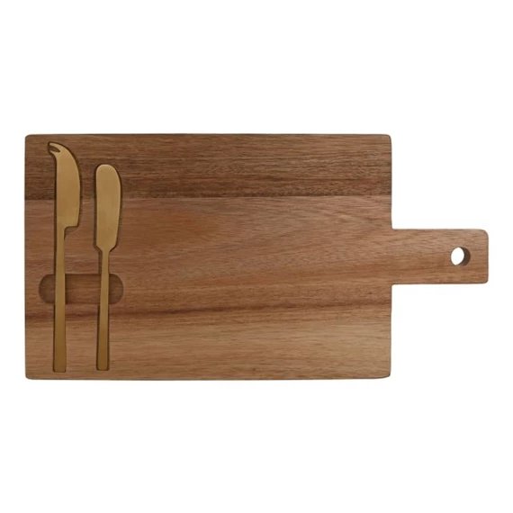 Vágódeszka szett késsel 38x20x1,5 cm S/3