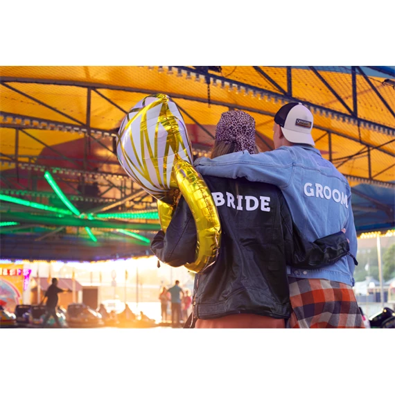 Vasalható matrica menyasszony fehér 24x6 cm