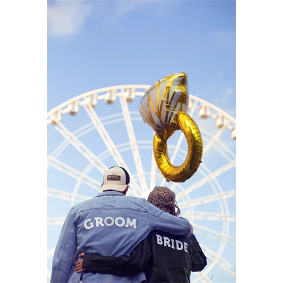 Vasalható matrica menyasszony fehér 24x6 cm