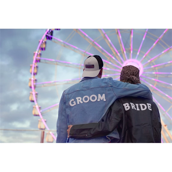 Vasalható matrica vőlegény fehér 30x6 cm