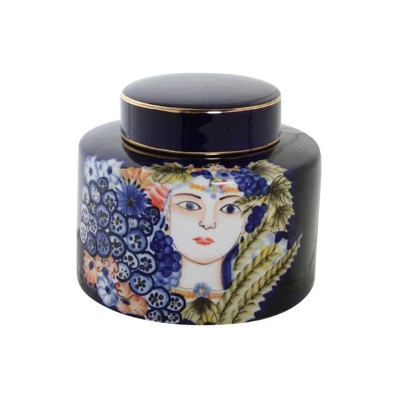 Váza női arc mintával 17x17x16 cm