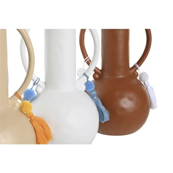 Váza bojtos 14x14x25,6 cm 3 féle