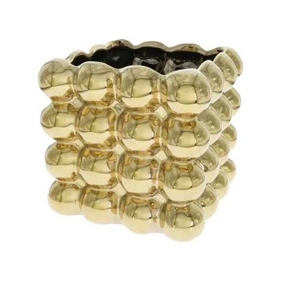 Váza szögletes, gömbökkel 17x17 cm