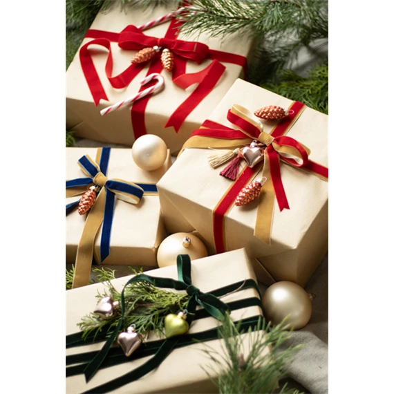 Velúr szalag 25 mm x 10 m piros