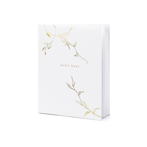 Vendégkönyv 22 oldalas 20x24,5 cm fehér,arany
