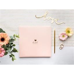 Vendégkönyv édes emlékekhez 20,5x20,5 cm púderrózsaszín 22 oldal